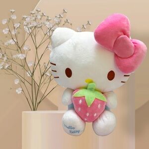 Hello Kitty Plush doll with Pink Bow and Strawberry